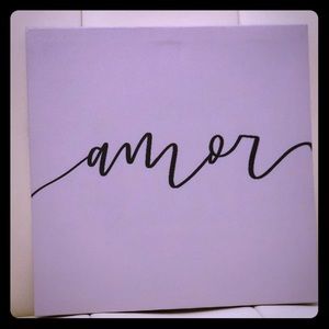 “Amor” love canvas, 10x10”